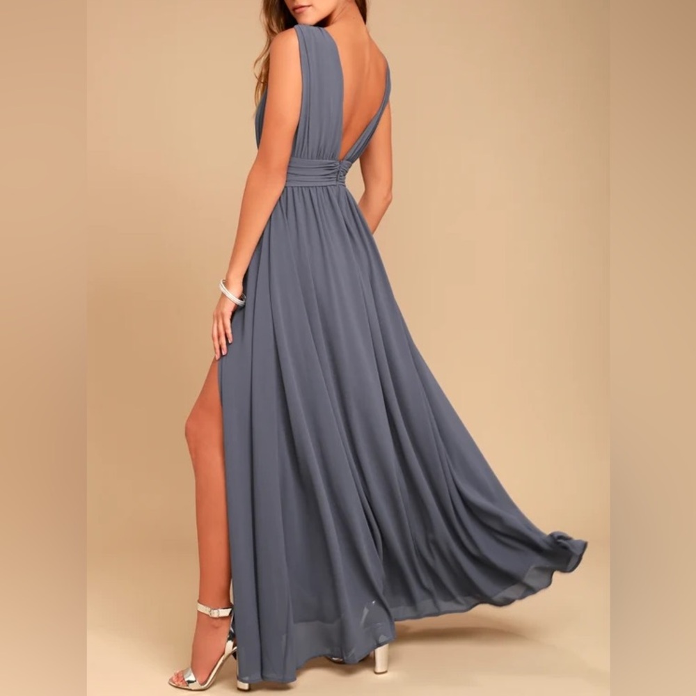 Lulus - Heavenly Hues Denim Blue Maxi Dress